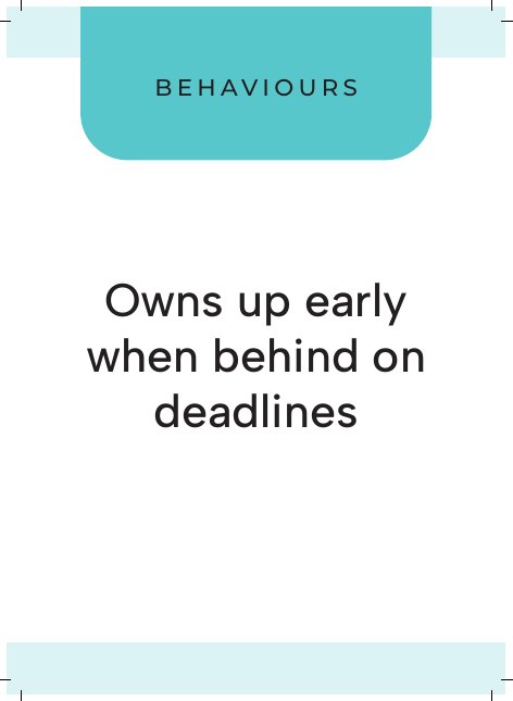 Above the line behaviours card